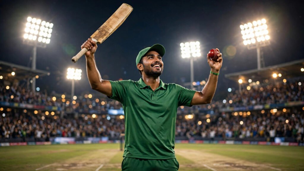 Arafat Minhas Stars as Pakistan Crush England by 87 Runs: Maiden Fifty and 6/40 in Tri-Series Thriller